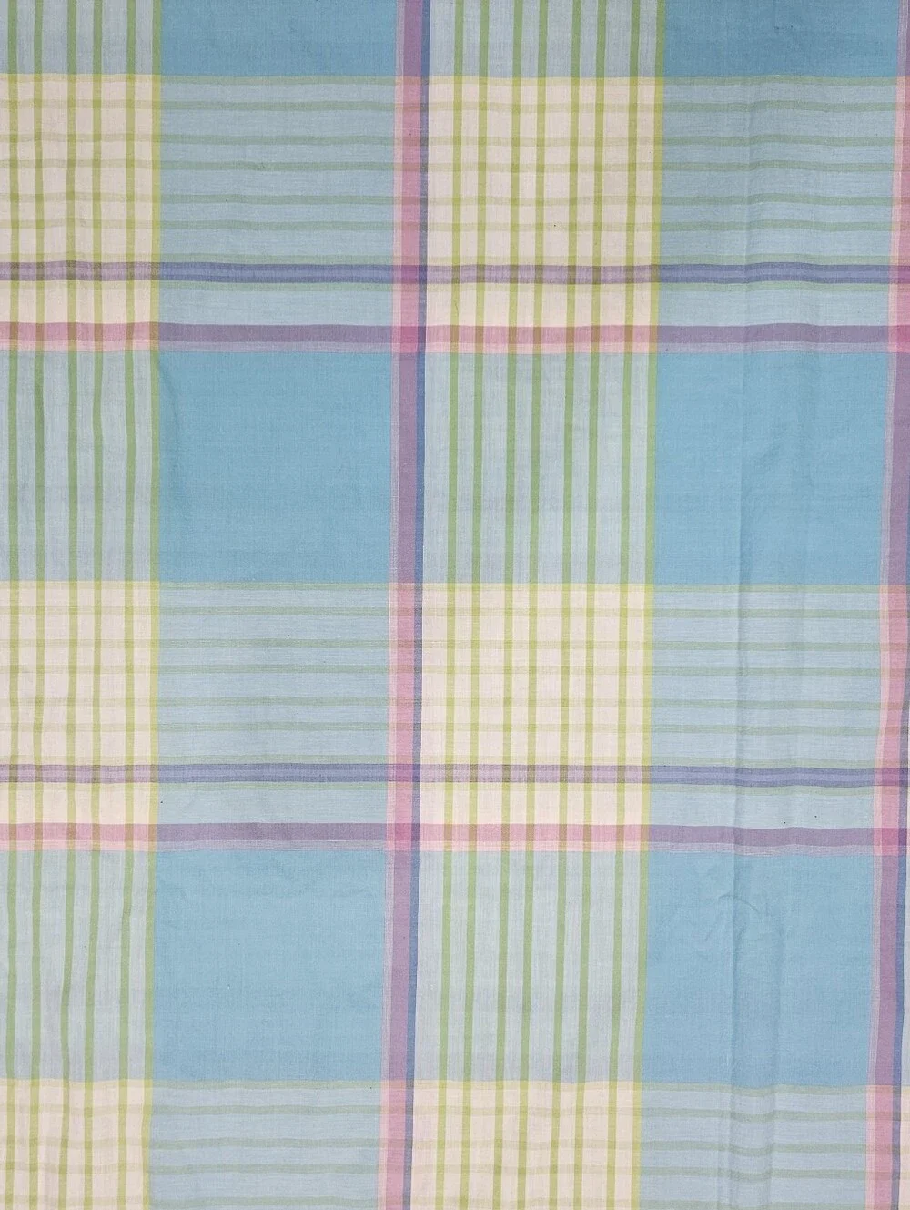 Designers Guild Pastel Plaid Twin/XL Duvet Cover Pink Blue Green Cotton Retro
